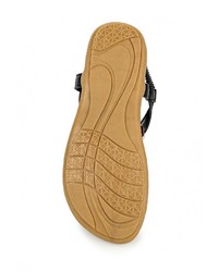 Черные кожаные сандалии на плоской подошве от Chasse