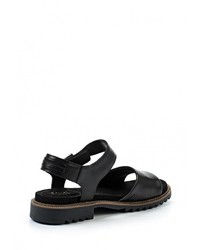 Черные кожаные сандалии на плоской подошве от Clarks