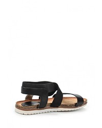 Черные кожаные сандалии на плоской подошве от Coco Perla