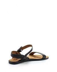 Черные кожаные сандалии на плоской подошве от Corina