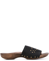 Черные кожаные сандалии на плоской подошве от Fiorentini+Baker