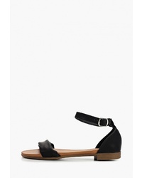 Черные кожаные сандалии на плоской подошве от Go-Go