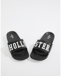 Черные кожаные сандалии на плоской подошве от Hollister