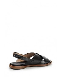 Черные кожаные сандалии на плоской подошве от Hugo