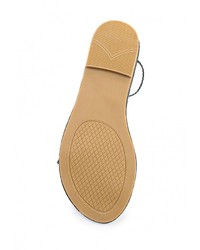 Черные кожаные сандалии на плоской подошве от Ideal