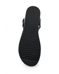 Черные кожаные сандалии на плоской подошве от Instreet