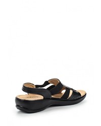 Черные кожаные сандалии на плоской подошве от Instreet