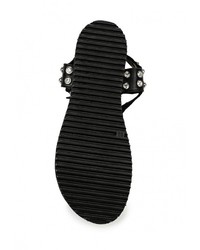 Черные кожаные сандалии на плоской подошве от Inuovo