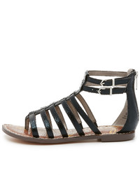 Черные кожаные сандалии на плоской подошве от Sam Edelman