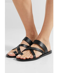 Черные кожаные сандалии на плоской подошве от Common Projects