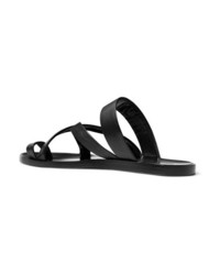 Черные кожаные сандалии на плоской подошве от Common Projects