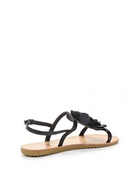 Черные кожаные сандалии на плоской подошве от Malien