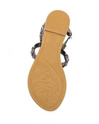 Черные кожаные сандалии на плоской подошве от Malien