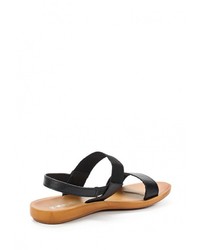 Черные кожаные сандалии на плоской подошве от Malien