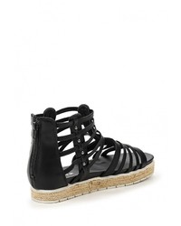 Черные кожаные сандалии на плоской подошве от Malien