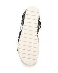 Черные кожаные сандалии на плоской подошве от Malien