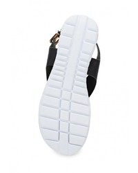 Черные кожаные сандалии на плоской подошве от Malien