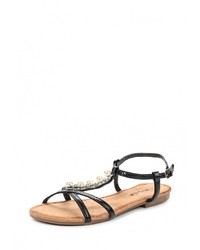 Черные кожаные сандалии на плоской подошве от Malien