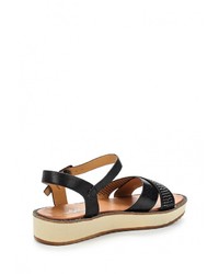 Черные кожаные сандалии на плоской подошве от Mellisa