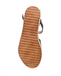 Черные кожаные сандалии на плоской подошве от Mellisa