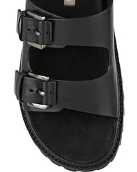 Черные кожаные сандалии на плоской подошве от Michael Kors