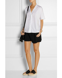 Черные кожаные сандалии на плоской подошве от Tibi