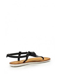 Черные кожаные сандалии на плоской подошве от Mixfeel