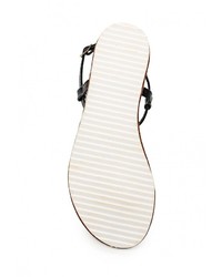 Черные кожаные сандалии на плоской подошве от Mixfeel