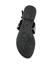 Черные кожаные сандалии на плоской подошве от Mixfeel