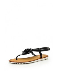 Черные кожаные сандалии на плоской подошве от Mixfeel