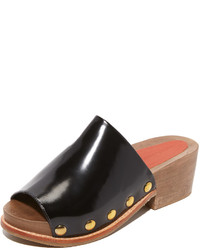 Черные кожаные сандалии на плоской подошве от Rachel Comey