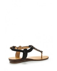 Черные кожаные сандалии на плоской подошве от Raxmax