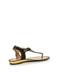 Черные кожаные сандалии на плоской подошве от Raxmax