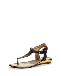 Черные кожаные сандалии на плоской подошве от Raxmax