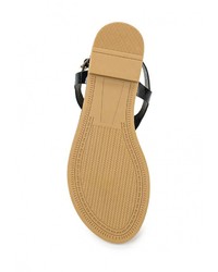 Черные кожаные сандалии на плоской подошве от Renda