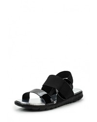 Черные кожаные сандалии на плоской подошве от Renda