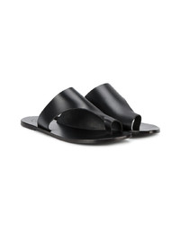 Черные кожаные сандалии на плоской подошве от Atp Atelier