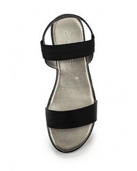 Черные кожаные сандалии на плоской подошве от Savannah