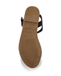 Черные кожаные сандалии на плоской подошве от Spurr