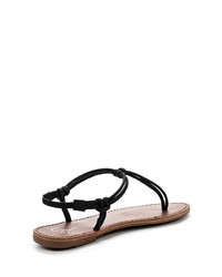 Черные кожаные сандалии на плоской подошве от Spurr