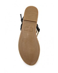 Черные кожаные сандалии на плоской подошве от Spurr