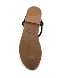 Черные кожаные сандалии на плоской подошве от Spurr