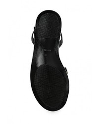 Черные кожаные сандалии на плоской подошве от Topshop