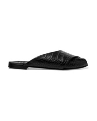 Черные кожаные сандалии на плоской подошве от Trademark