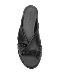 Черные кожаные сандалии на плоской подошве от Haider Ackermann
