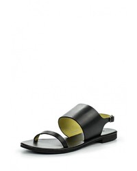 Черные кожаные сандалии на плоской подошве от United Colors of Benetton