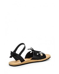 Черные кожаные сандалии на плоской подошве от Volcom