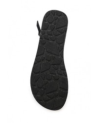 Черные кожаные сандалии на плоской подошве от Volcom