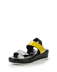 Черные кожаные сандалии на плоской подошве от Wilmar