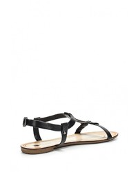 Черные кожаные сандалии на плоской подошве от Wilmar